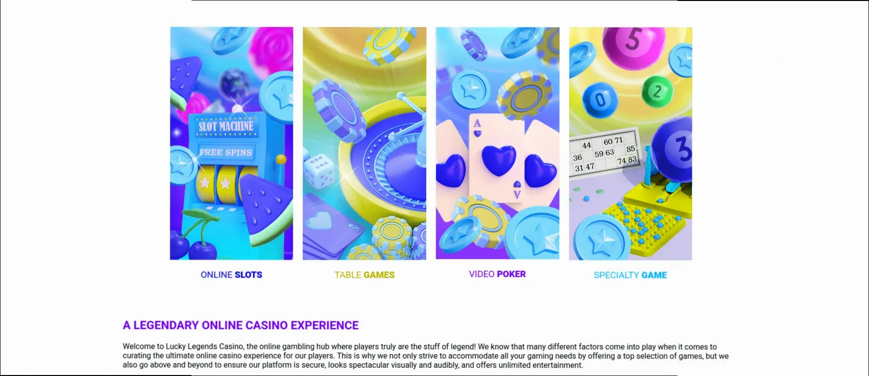 Lucky Legends Casino - 225% up to 1,500 CAD + 200 Free Spins